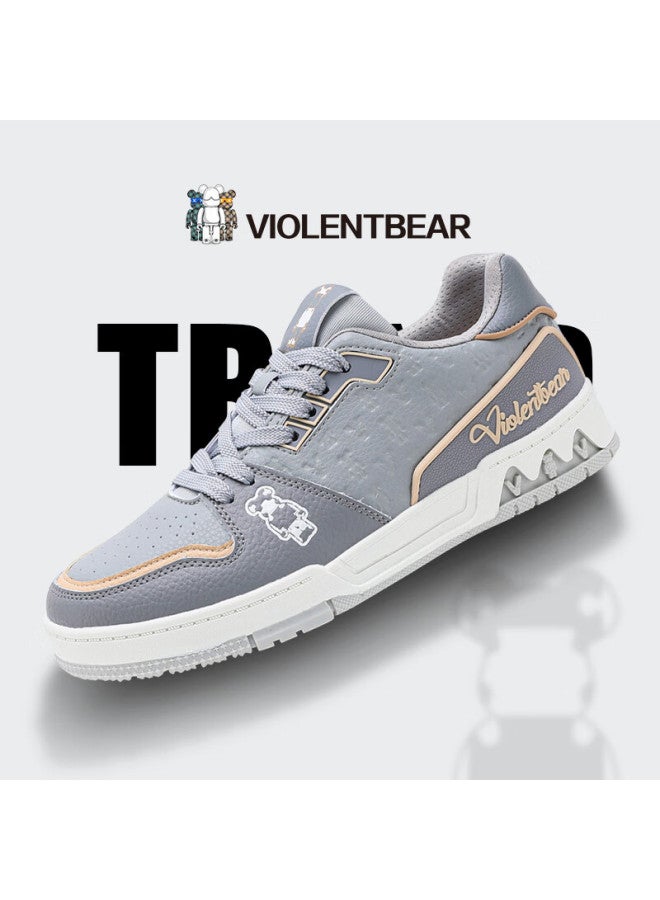 Violentbear Men's Shoes, Winter New Style Sneakers, Casual Shoes, Warm Cowhide, Height-increasing Trendy Shoes, Couple's Shoes, Versatile Footwear For Me