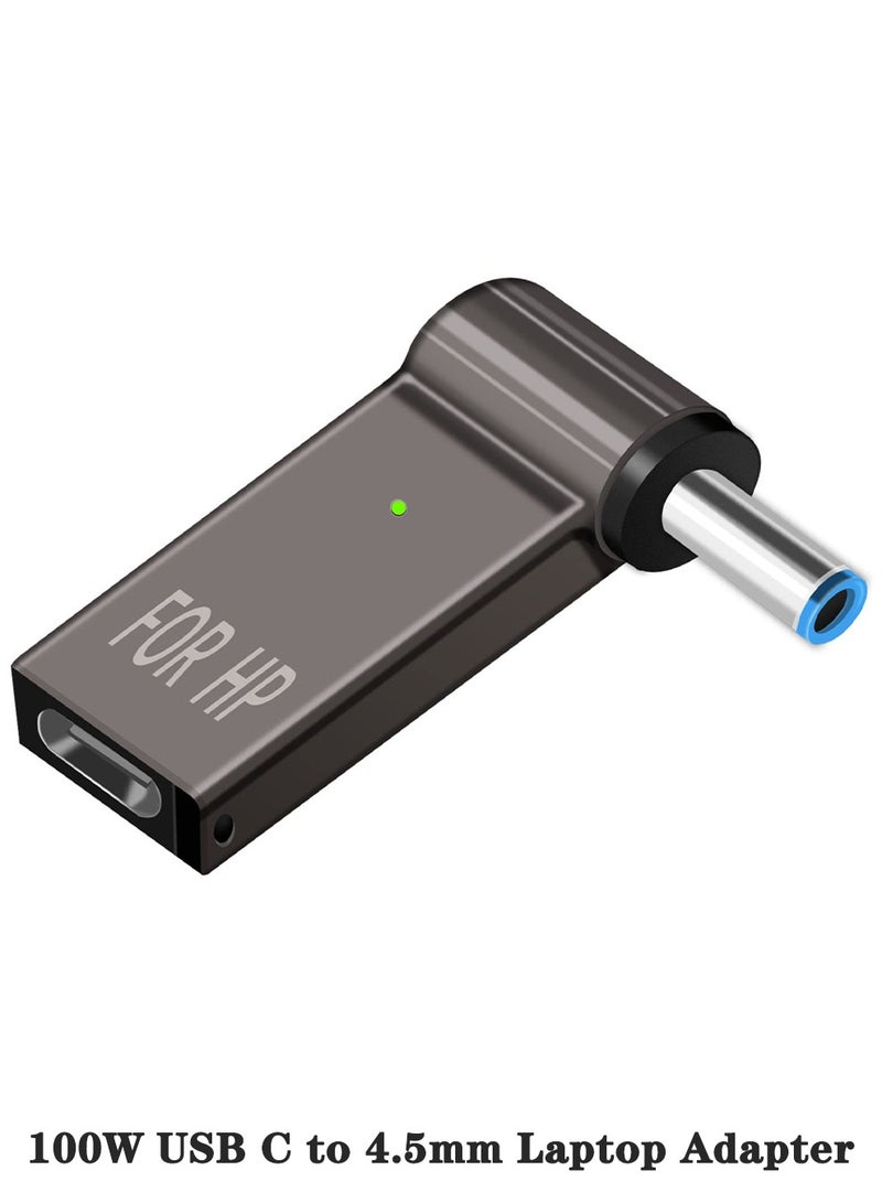 CMGTYYD USB C to 4.5mm Laptop Charging Adapter Female Type C to Male DC 4.5 x 3.0mm Barrel Jack Plug Converter 100W PD Power Charger Connector Tip for Probook Notebook Elitebook f211wm f233wm ENVY 17 13 15 HP - Image 1