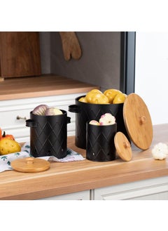 Y&D Mesh Kitchen Bamboo Lid Food Preservation Storage Metal Storage Cans  - Image 4
