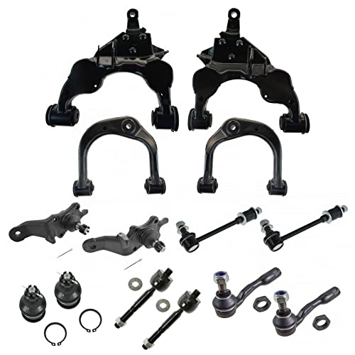 TRQ Front Steering & Suspension Kit Ball Joint Control Arm Sway Bar Stabilizer Link Tie Rod Compatible with 2000-2002 Toyota Tundra - Image 1