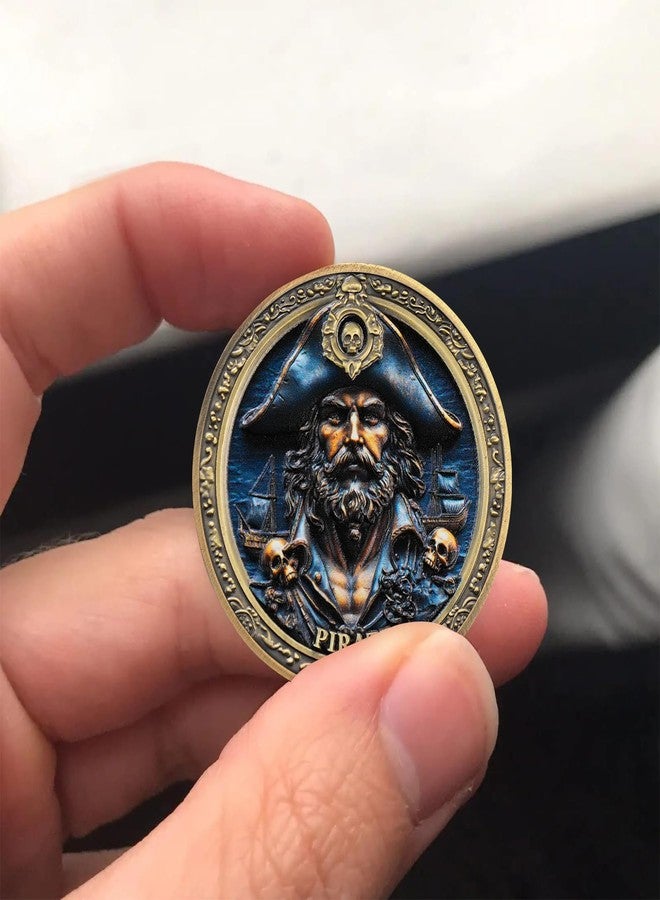 Imasoner Pirate Challenge Coin – Skull Captain Pirate Coin with Kraken Sea Monster and Ship Design – Nautical Adventure Token for Men - Image 2