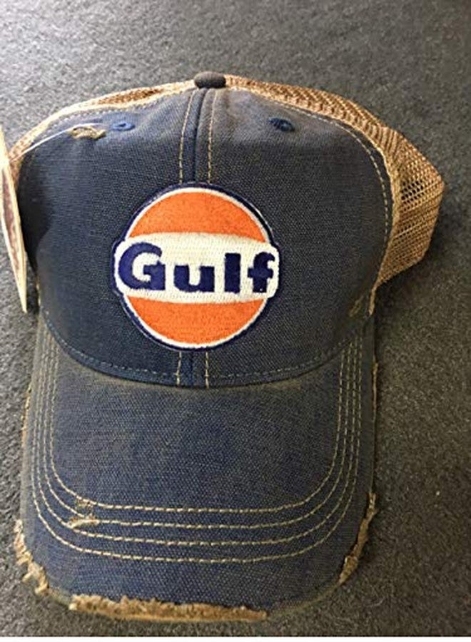 Gulf Distressed Vintage Adjustable Snapback Hat (Vintage Blue) - Image 2