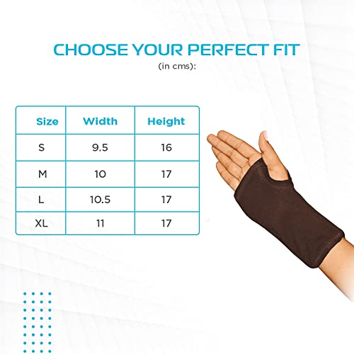 Vissco Carpal Wrist Support (Mild Support), with Splint for Firm Position, Sports Injuries, Pain Reliever Band - Medium (Black) - Image 2