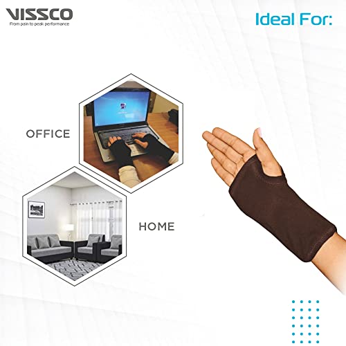 Vissco Carpal Wrist Support (Mild Support), with Splint for Firm Position, Sports Injuries, Pain Reliever Band - Medium (Black) - Image 4
