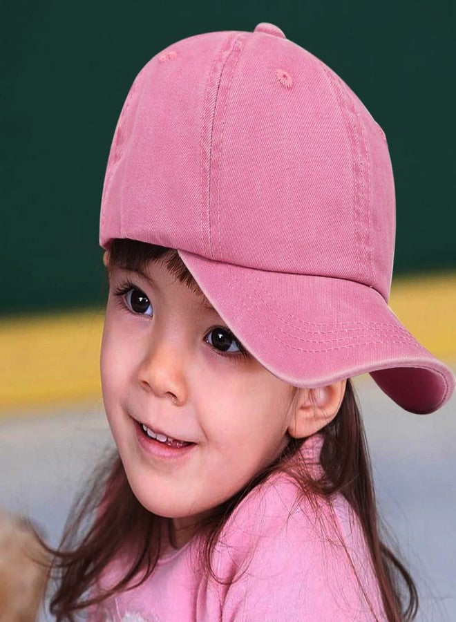 FGSS Kids Baby Girls Hat Washed Baseball Cap Cotton Solid Sun Hats for Children Fit for 2-7 Years - Image 2