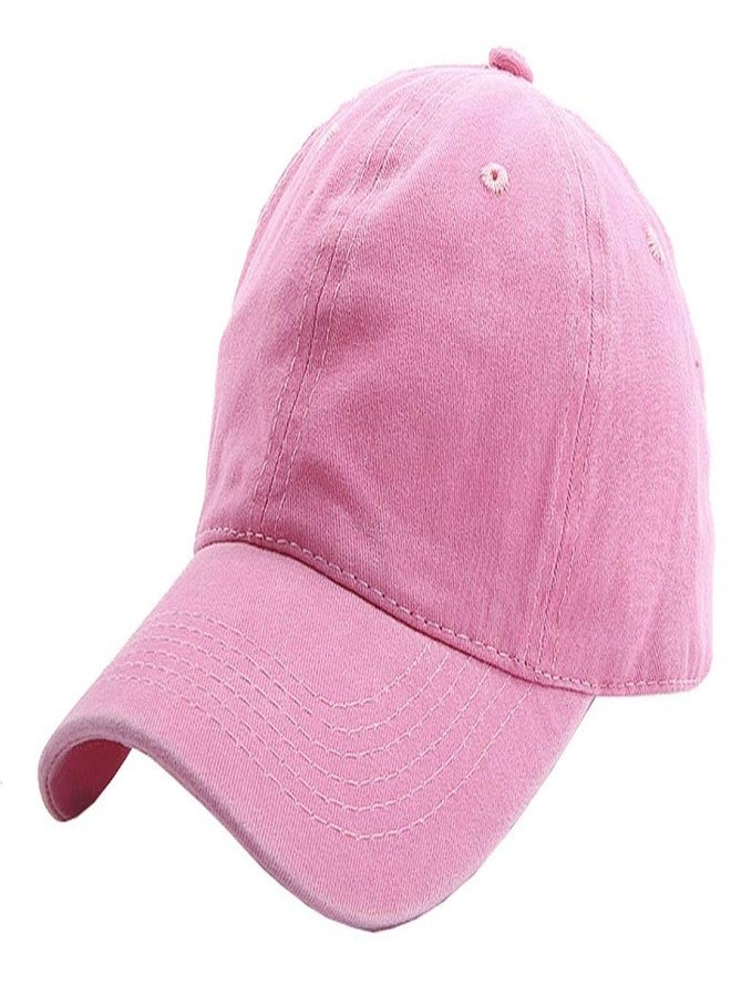 FGSS Kids Baby Girls Hat Washed Baseball Cap Cotton Solid Sun Hats for Children Fit for 2-7 Years - Image 1