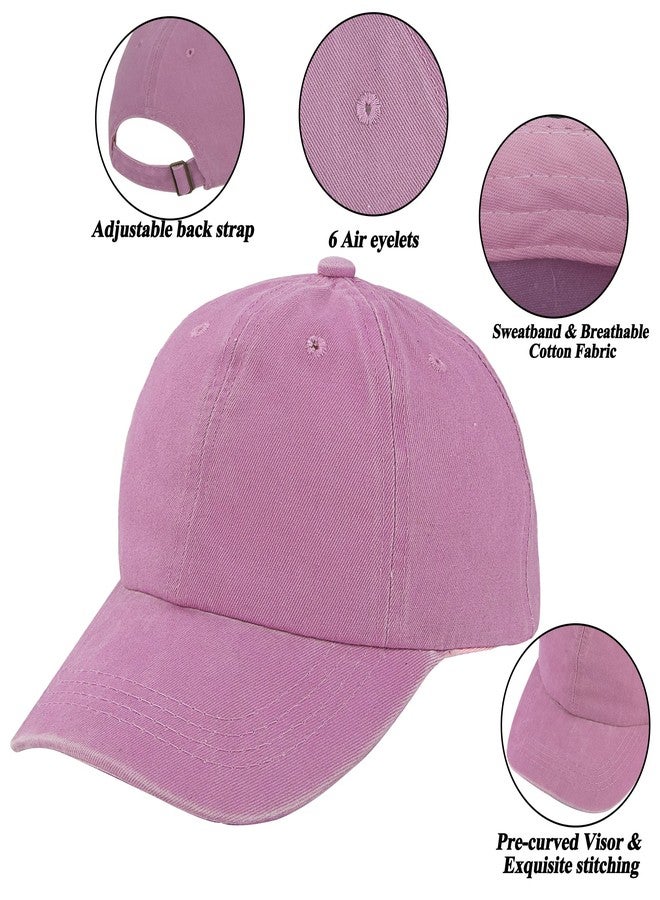 FGSS Kids Baby Girls Hat Washed Baseball Cap Cotton Solid Sun Hats for Children Fit for 2-7 Years - Image 4