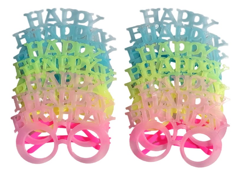 FAVELA Neon Happy Birthday Goggles Props Specs Funny Glasses for Return Gifts, Nightclub Fun, Fluorescent Glasses, Party Favours, Wedding Favours for Kids, Adults (Pack of 6) - Image 4