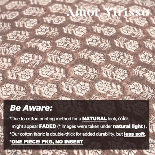 Amor Virisso Floral Pillow Covers 18x18 Couch Pillows for Living Room Farmhouse Neutral Pillow Covers Decorative Throw Pillow Covers Accent Sofa Pillows 1PC, Cognac Brown - Image 5