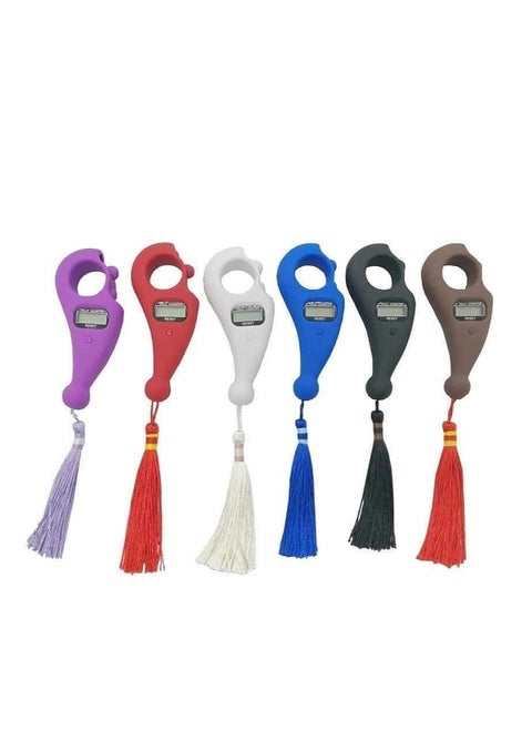 A rotating prayer bead (Tasbeeh) with a digital counter, Islamic rosary. Multicolor