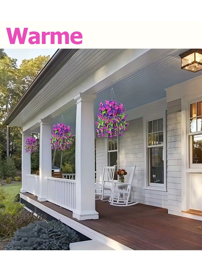 Warme 2Pcs Artificial Flowers 75CM Hanging Fake Plant for Home Decor Garden Wedding Decoration Flower Basket Garland Wall Accessories - Image 3