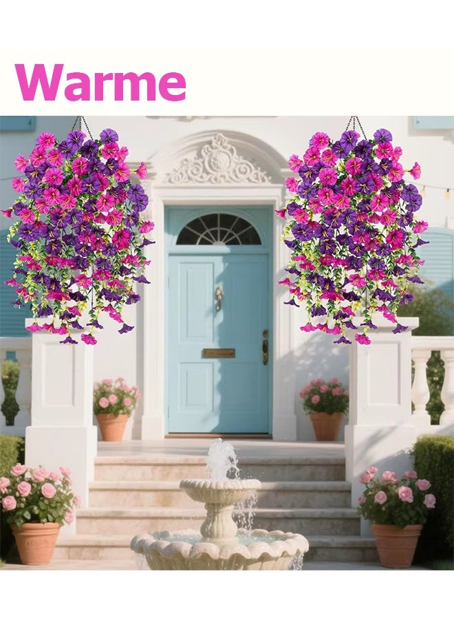 Warme 2Pcs Artificial Flowers 75CM Hanging Fake Plant for Home Decor Garden Wedding Decoration Flower Basket Garland Wall Accessories - Image 2
