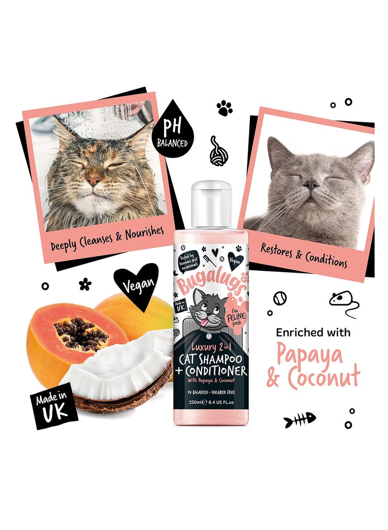 Bugalugs Luxury 2 In 1 Papaya And Coconut Cat Shampoo And Conditioner 250ml (8.4 Fl Oz) - Image 3