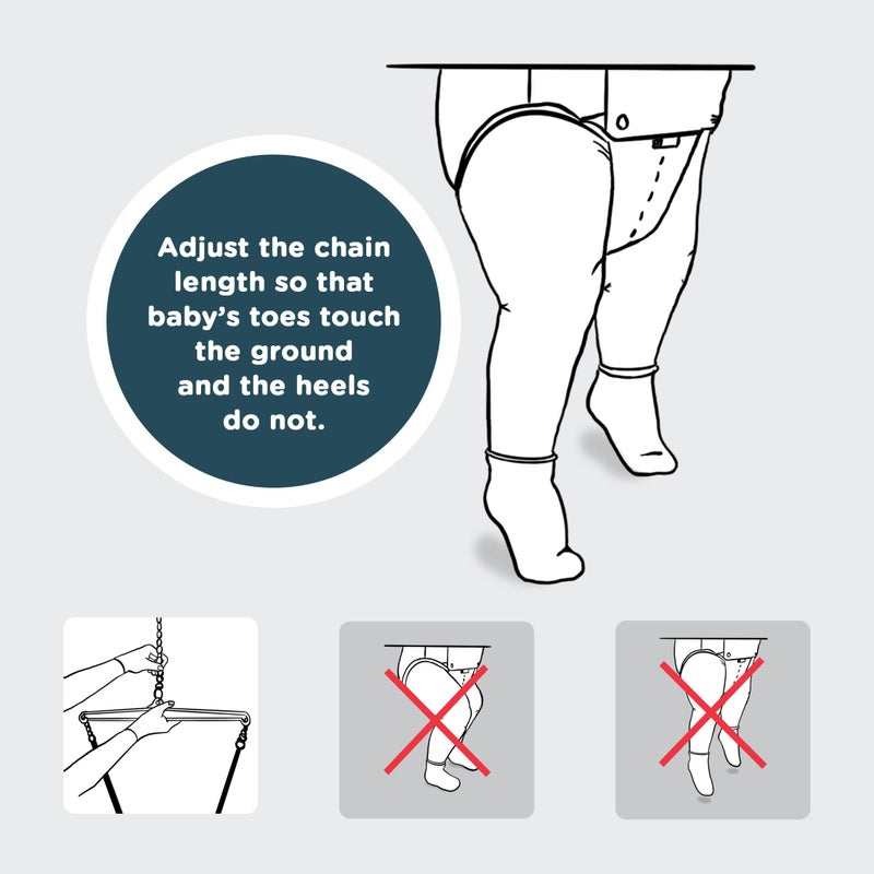 Jolly Jumper Classic (Black) with Stand - Original Baby Jumper, Indoor and Outdoor Exercise Saddle Seat, Adjustable Height, for Infants up to 28lbs - Image 5