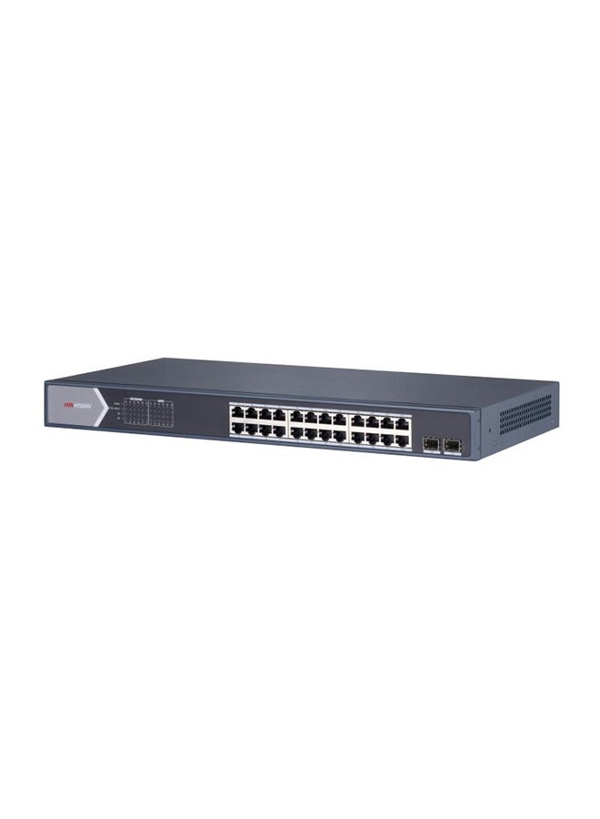 HIKVISION DS-3E0526P-E/M 24 Port Gigabit Unmanaged POE Switch, 24*Gigabit PoE, 2*Gigabit SFP fiber optical port, Wire-speed forwarding, Solid high-strength metal shell Black - Image 4