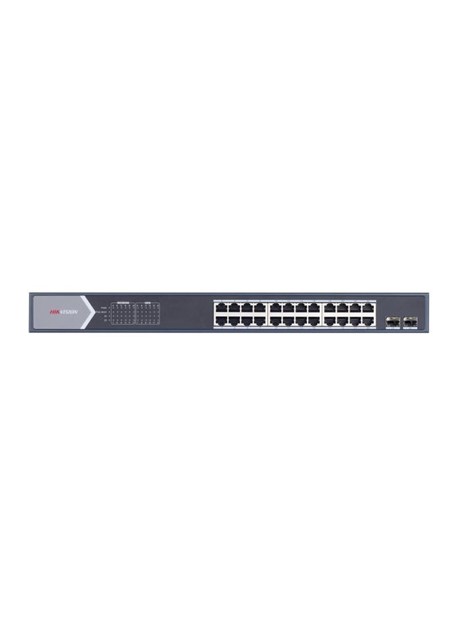 HIKVISION DS-3E0526P-E/M 24 Port Gigabit Unmanaged POE Switch, 24*Gigabit PoE, 2*Gigabit SFP fiber optical port, Wire-speed forwarding, Solid high-strength metal shell Black - Image 3