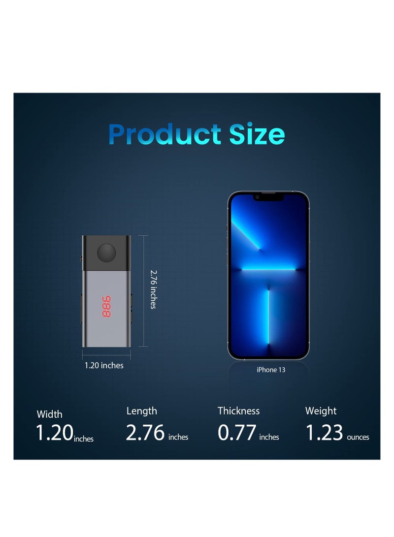 SYOSI Bluetooth FM Transmitter, Wireless Auto Radio Bluetooth Adapter Car FM Modulator Music Recipient with USB Charger All Smartphones Audio Players (1 Pcs) - Image 5