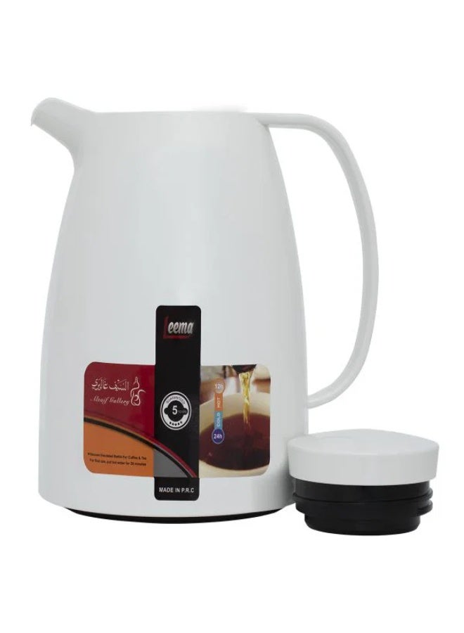 LEEMA Thermos, 1.5 liters, thermal glass inner container, plastic outer shell - white - Image 3
