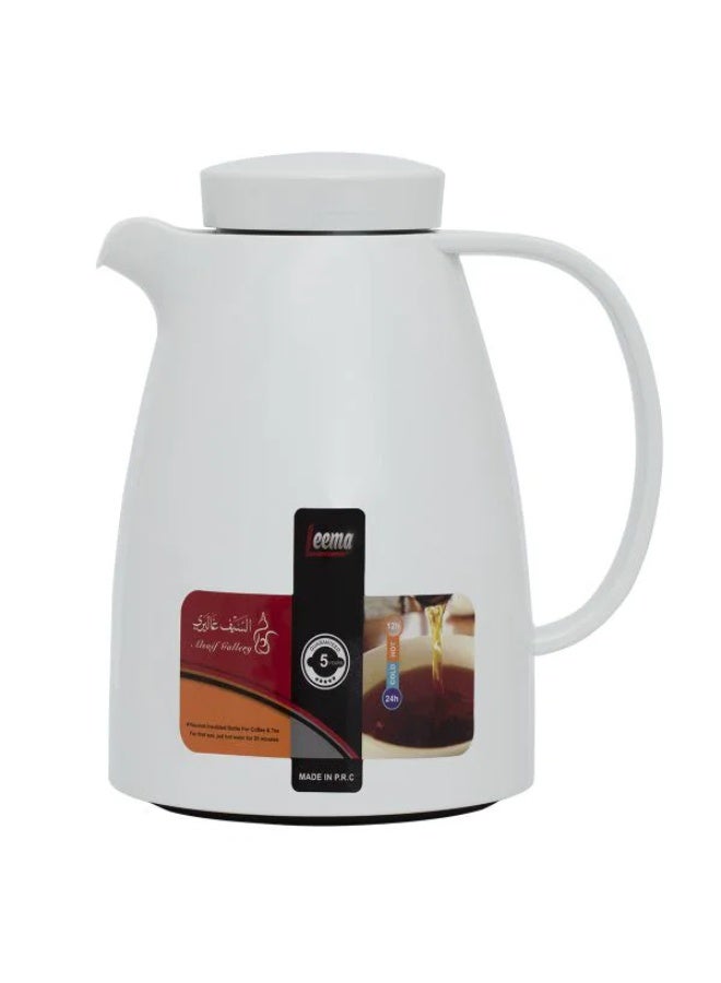 LEEMA Thermos, 1.5 liters, thermal glass inner container, plastic outer shell - white - Image 2
