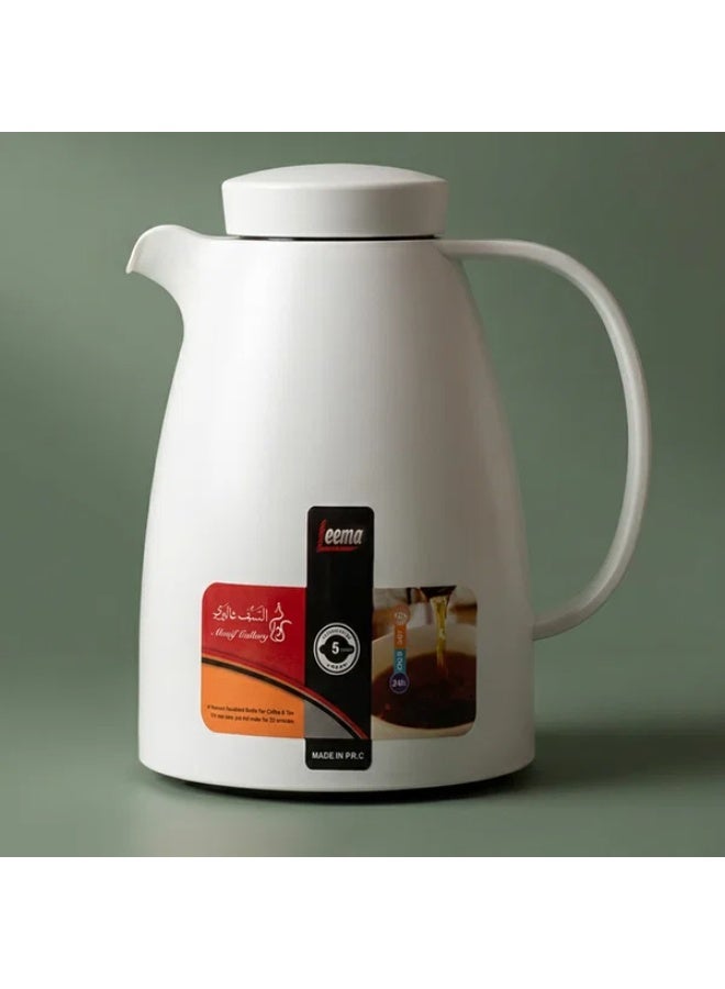 LEEMA Thermos, 1.5 liters, thermal glass inner container, plastic outer shell - white - Image 1