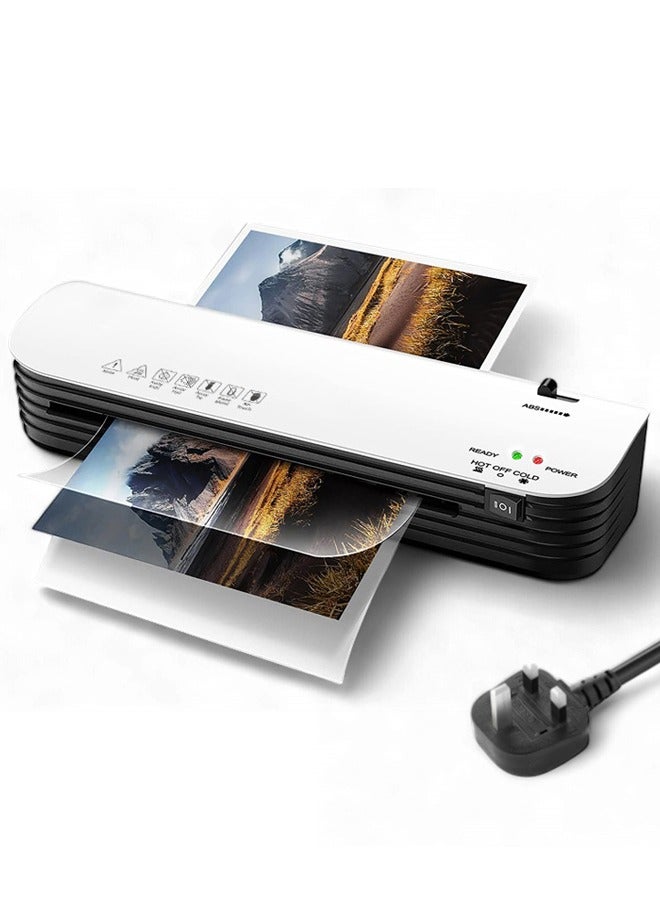 ZCM-HAPPY A4 Photo Document Laminator Machine with Hot and Cold Modes, ABS Anti Jam Button, 80-125 Mic Laminating Machine for Photos, Postcards and Letters, Portable and Quick Preheat for Home and Office Use - Image 1