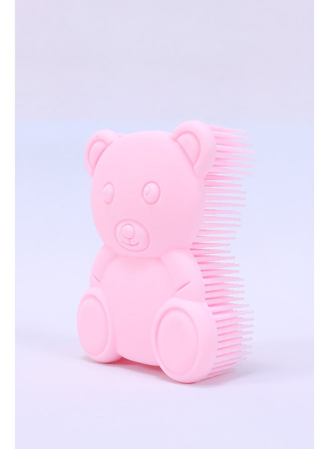 Loquat Tactile Brush Children's Sensory Training Equipment Toy Baby's Disordered Touch Touch Bath Tactile Ball Home Massage-Color:Bear Massage Brush Pink - Image 1