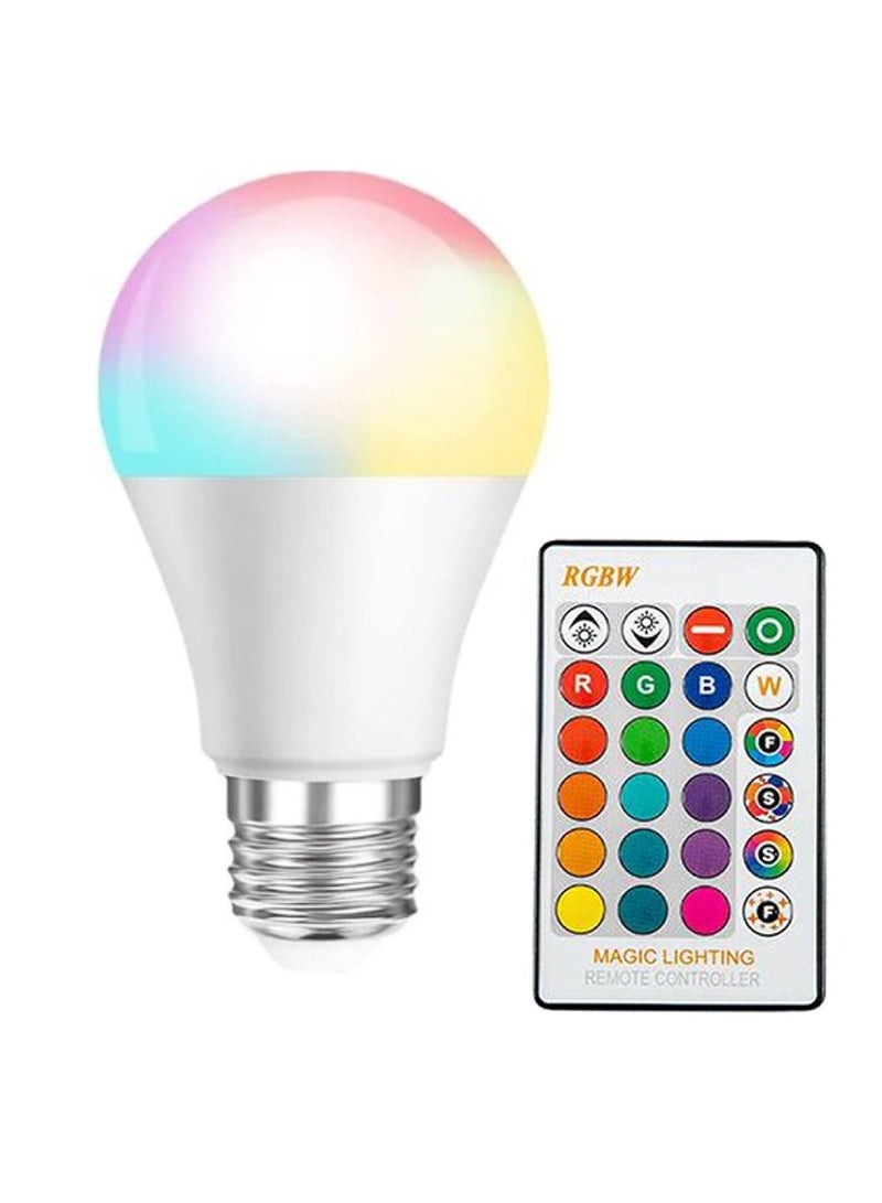 2Pcs RGBW Smart LED Light Bulb 24 Color Changing Bulb With Remote Control Smart Bulb With 16 Million Color Range E27-18W Bulb 50000 Hour Lifespan 2700K-6500K Color Temperature For Home Room Decoration
