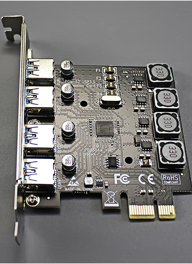 GLOTRENDS 4 Port USB-A 3.0 5Gbps PCIe 3.0 X1 Adapter Card  - Image 4
