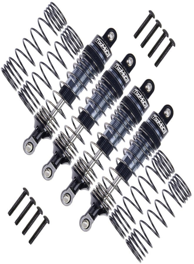 TOOMOD 88mm RC Oil Shock Absorber Damper with Progressive Springs Set Compatible with Traxxas 1/16 Monster Truck Mini Maxx Mini XRT Upgrades Replace(Black) - Image 1