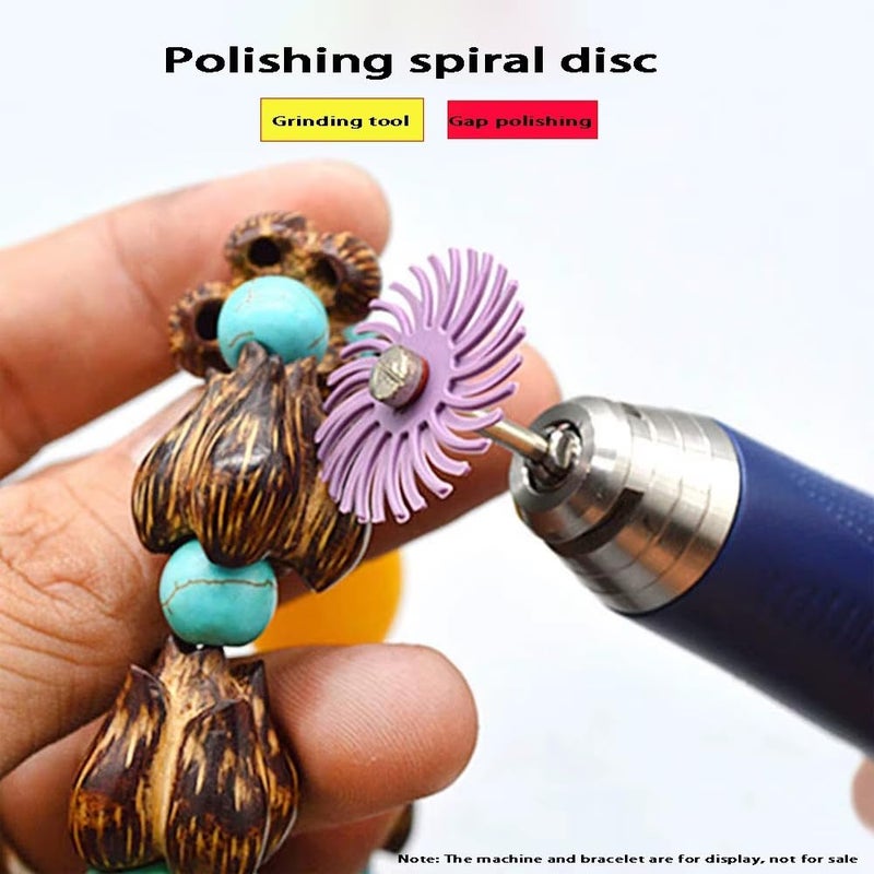 Radial Bristle Disc Set 6pcs 25mm & 2pcs Mandrels (2.35mm and 3mm) Abrasive Brush Gap Polishing Wheel Assortment (6 Mixed Grit 80/120/220/400/1000/2500) - Image 4
