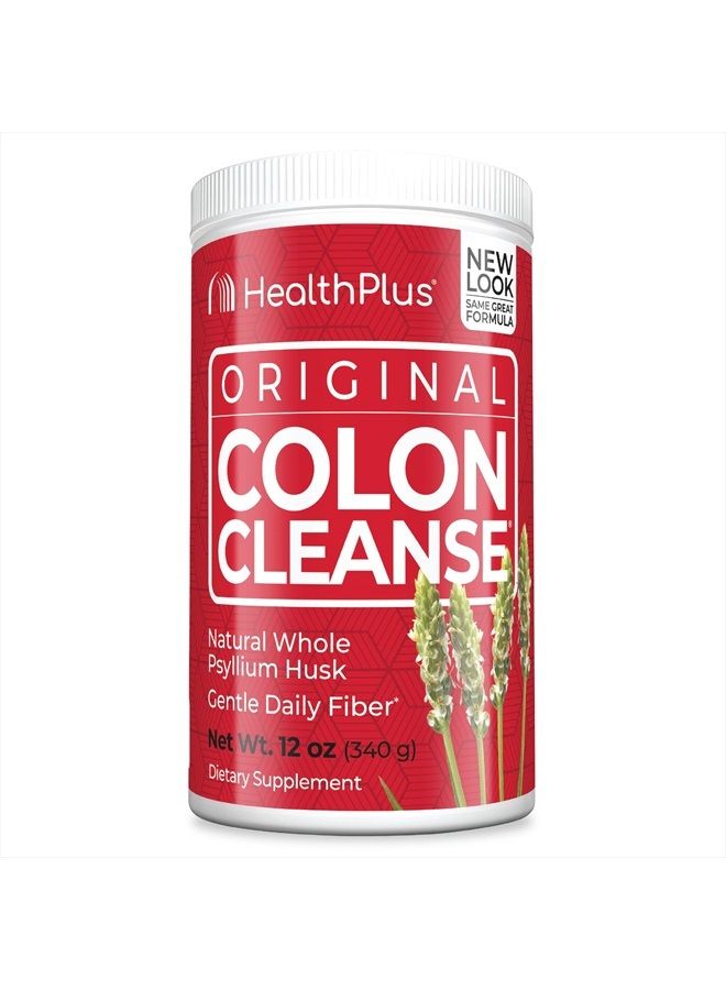 Health Plus Colon Cleanse Digestive Support | All Natural Daily Fiber for Toxin Elimination To Reduce Bloating | Supports Heart Health | 12 Ounces, 48 Servings - Image 1