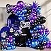 LANGASQUE Black Purple Blue Balloon Garland Arch Kit 140Pcs Metallic Blue Purple Teal Balloons Confetti Balloons with Stars for Fun Play Party Decorations Baby Shower Engagement Birthday Party Decorations - Image 2