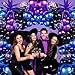 LANGASQUE Black Purple Blue Balloon Garland Arch Kit 140Pcs Metallic Blue Purple Teal Balloons Confetti Balloons with Stars for Fun Play Party Decorations Baby Shower Engagement Birthday Party Decorations - Image 4