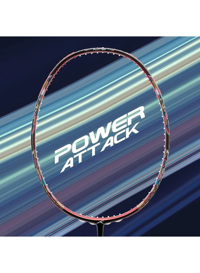 هندرد مضرب تنس الريشة Flutter S Attk كربون فايبر غير مشدود مع غطاء كامل للاعبين المتوسطين