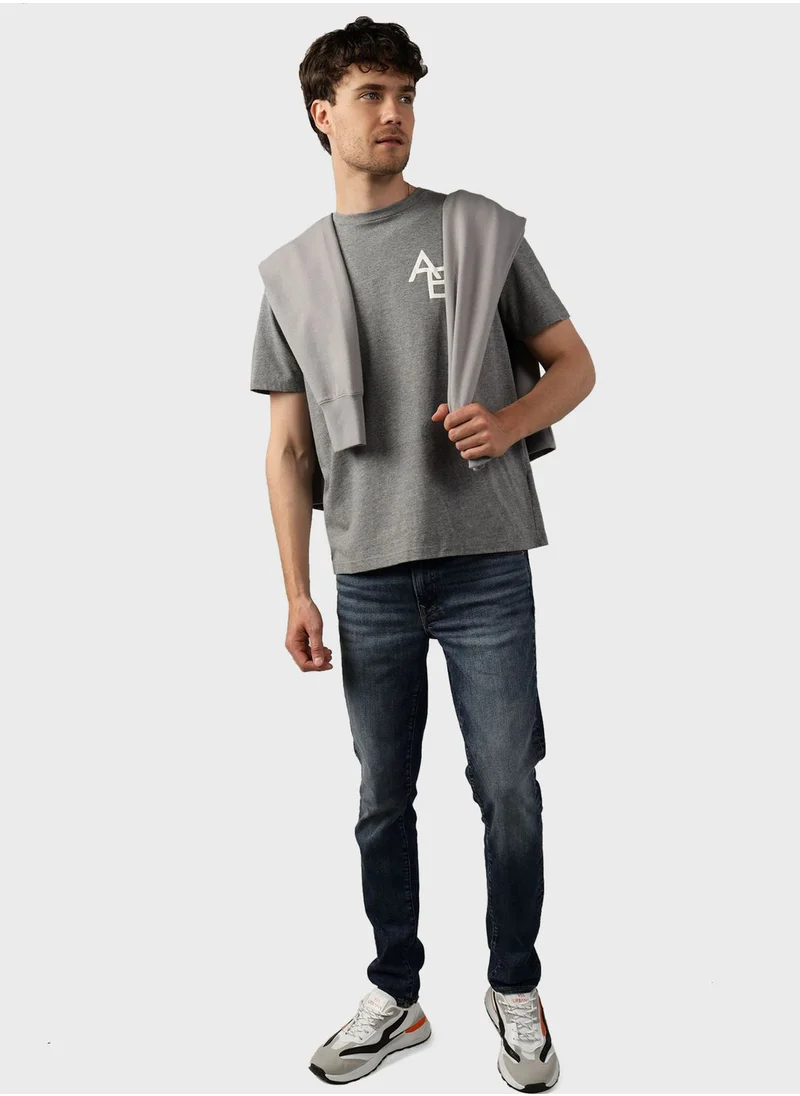 American Eagle Logo Detailed Crew Neck T-Shirt