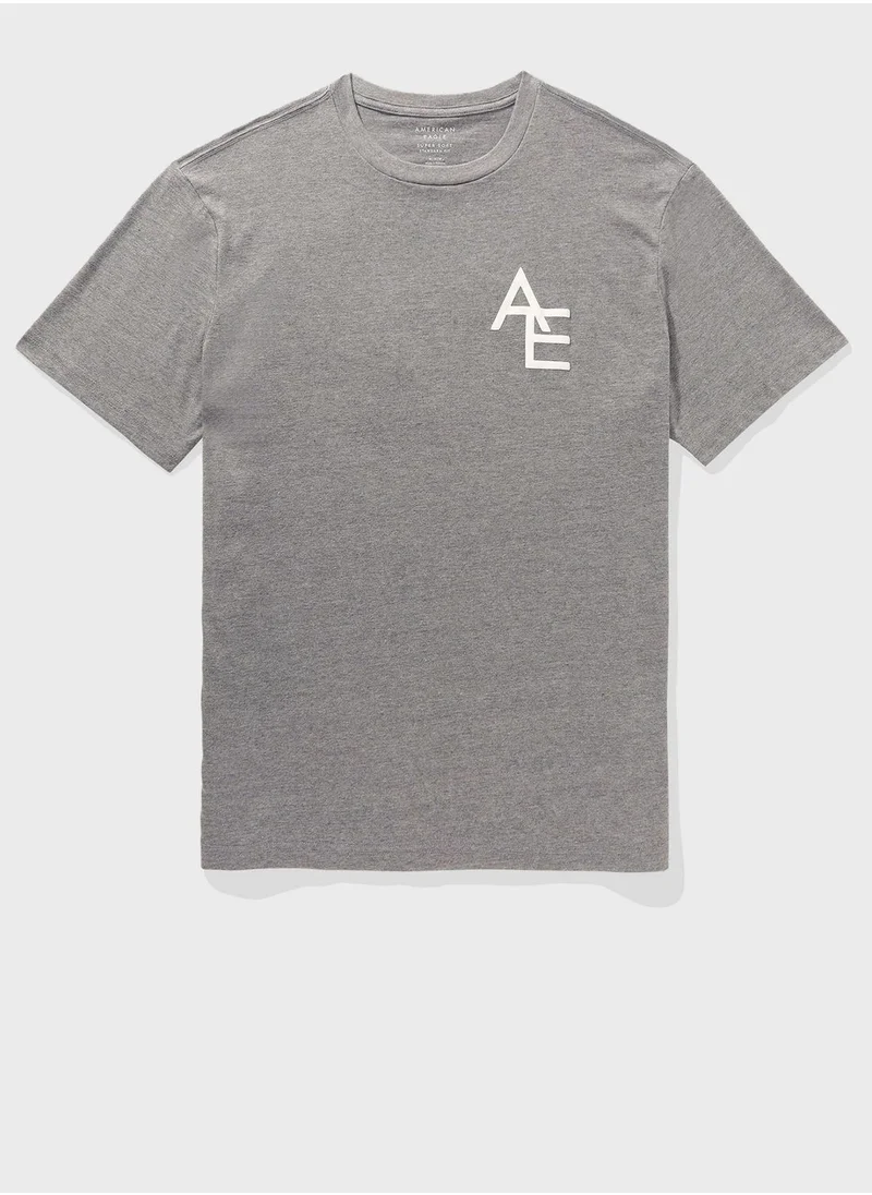 American Eagle Logo Detailed Crew Neck T-Shirt