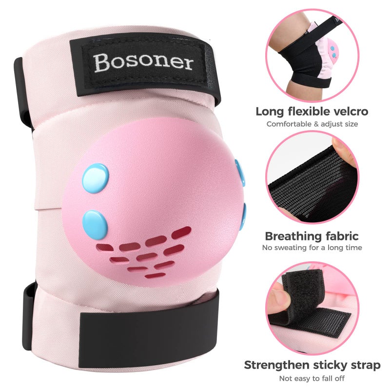 Bosoner Knee Pad Elbow Pads for Roller Skates Cycling BMX Bike Skateboard Inline Rollerblading, Skating Skatings Scooter Riding Sports - Image 3