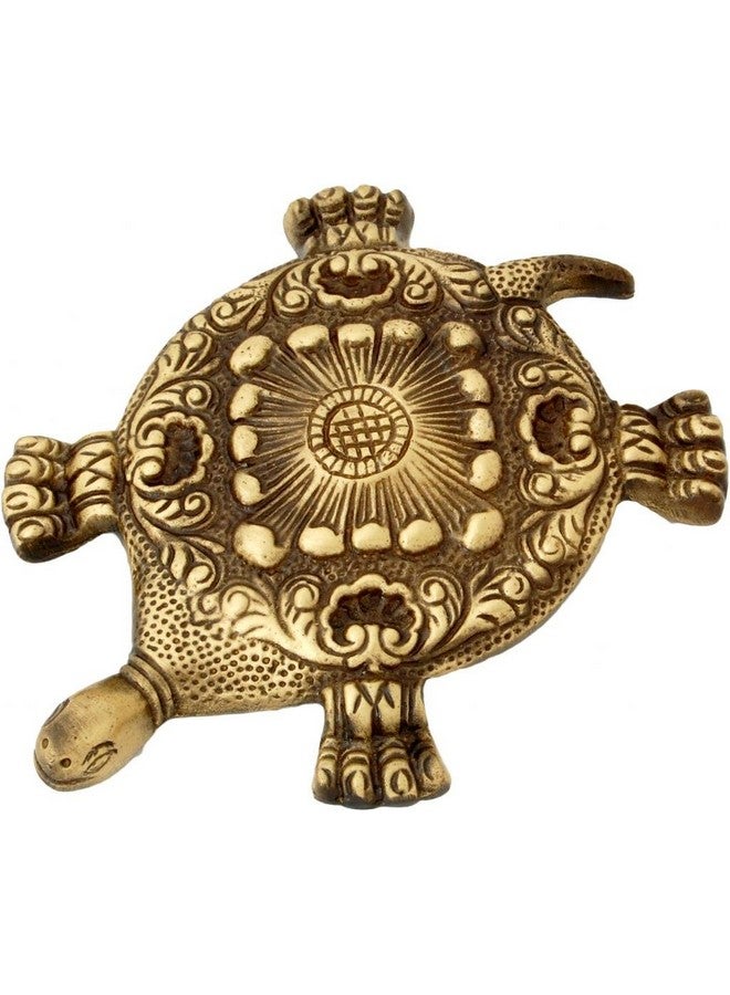 Two Moustaches Brass Feng Shui Tortoise, Standard, Antique Brown, 1 Piece - Image 1