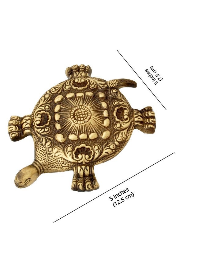 Two Moustaches Brass Feng Shui Tortoise, Standard, Antique Brown, 1 Piece - Image 2