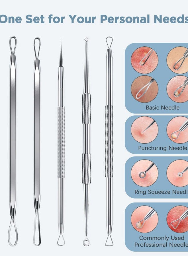 TAYTHI BESTOPE Blackhead Remover Blackhead Removal Pimple Comedone Extractor Tool - Treatment for Blemish Whitehead Popping Zit Removing with Metal Case (Silver) - Image 3