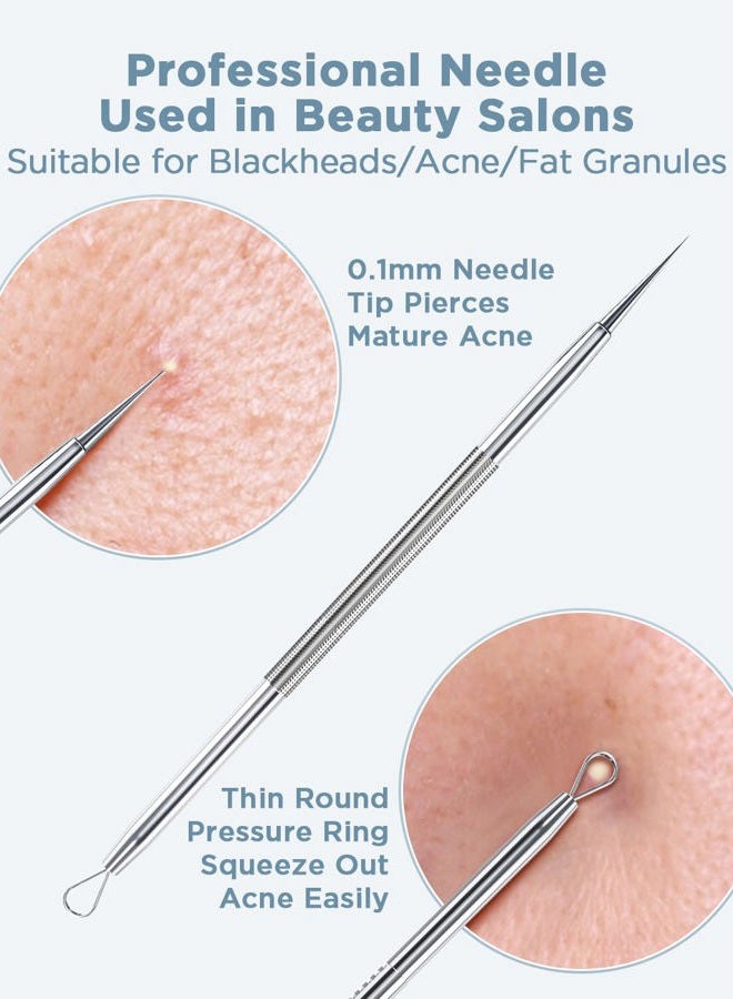 TAYTHI BESTOPE Blackhead Remover Blackhead Removal Pimple Comedone Extractor Tool - Treatment for Blemish Whitehead Popping Zit Removing with Metal Case (Silver) - Image 4
