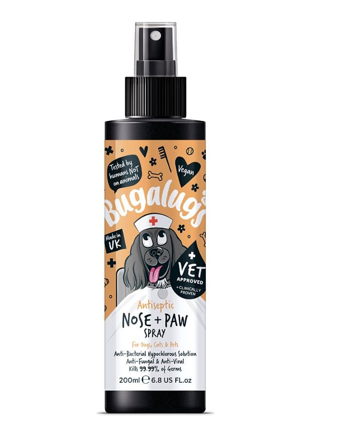 Bugalugs Antiseptic Paw & Nose Spray for Dogs & Cats 200ml – Cleans, Protects & Soothes Sensitive Areas - Image 1