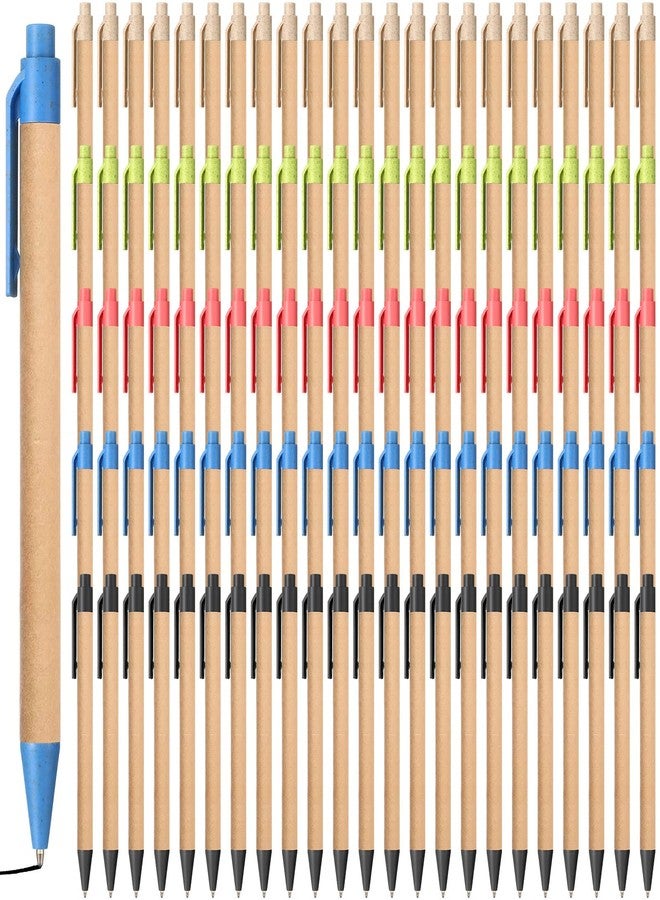 Epakh 150 Pcs Friendly Pens Retractable Ballpoint Pens Medium Point Black Ink Click Pens Straw Ballpoint Pen for Journaling Writing Office Supplies Products - Image 1