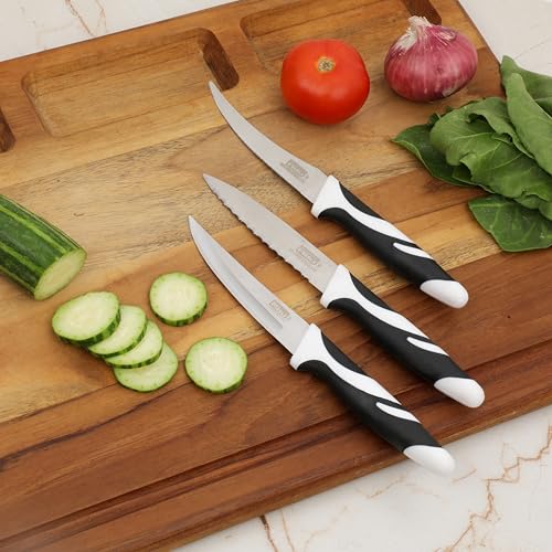 Ritu Stainless Steel Zebra Laser Blade Kitchen Knife | 8 Inch Plain Blade | Ergonomic Soft Grip Handle | Multipurpose Knife for Carving, Chopping & Peeling | Ideal for Home & Professional Use - Image 2