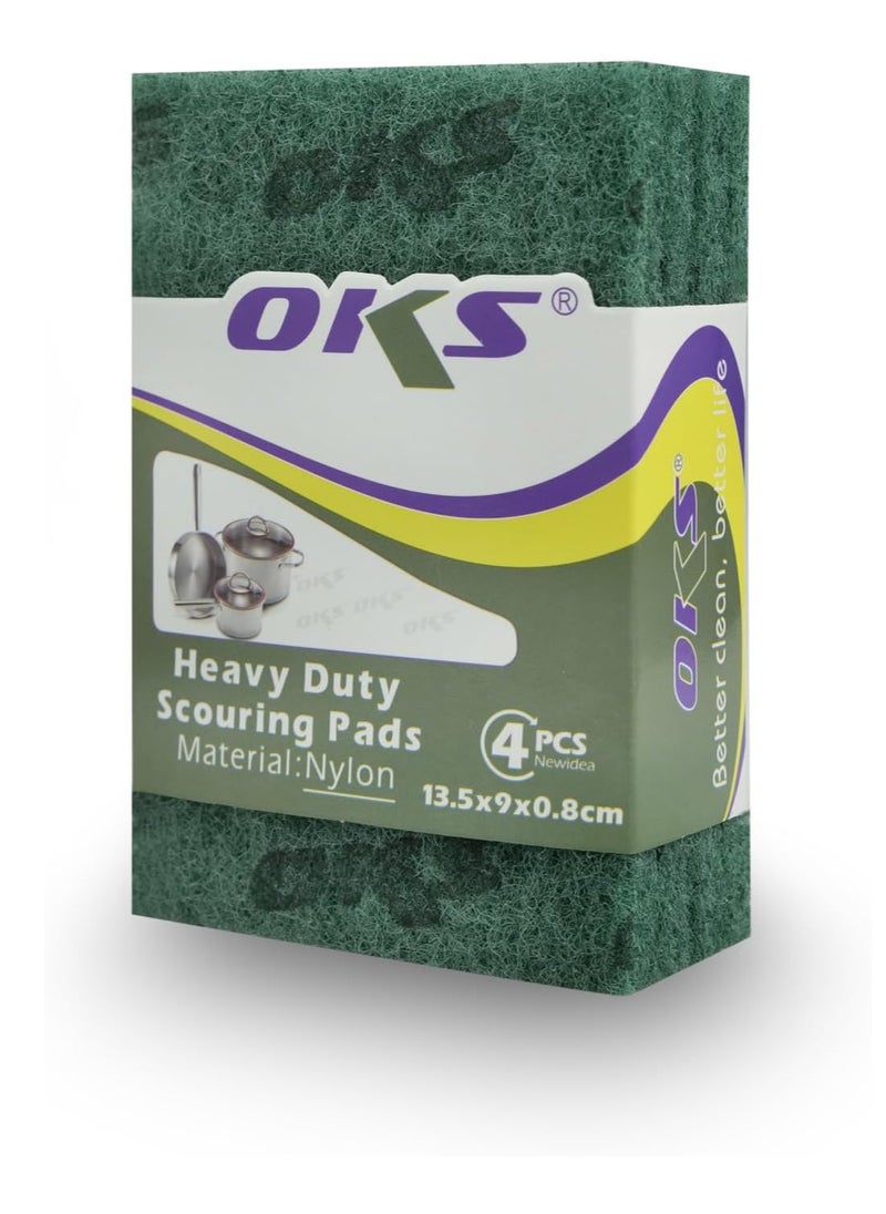 Generic HOME DWELL Heavy Duty Scouring Pads - Pack of 4 - Tough Cleaning Pads for Kitchen and Household  - Image 1