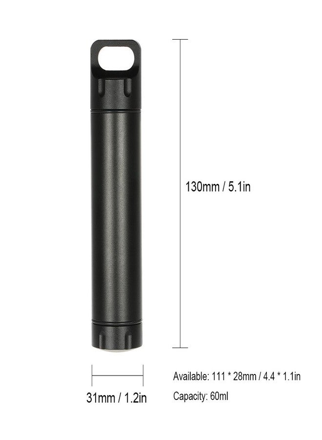 EKLOEN Portable Survival Waterproof Pill Container Outdoor Waterproof Capsule Seal Bottle Holder Case EDC Emergency Tool,CNC Machined Aluminum Bottle(Grey) - Image 3