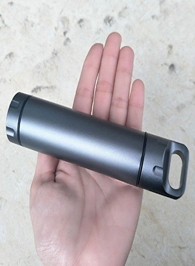 EKLOEN Portable Survival Waterproof Pill Container Outdoor Waterproof Capsule Seal Bottle Holder Case EDC Emergency Tool,CNC Machined Aluminum Bottle(Grey) - Image 1