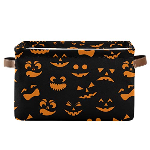 WELLDAY Halloween Basket Cute Halloween Baskets with Handles Collapsible Organizer Box Shelf Storage Baskets for Holiday Home Decor 1PC - Image 1