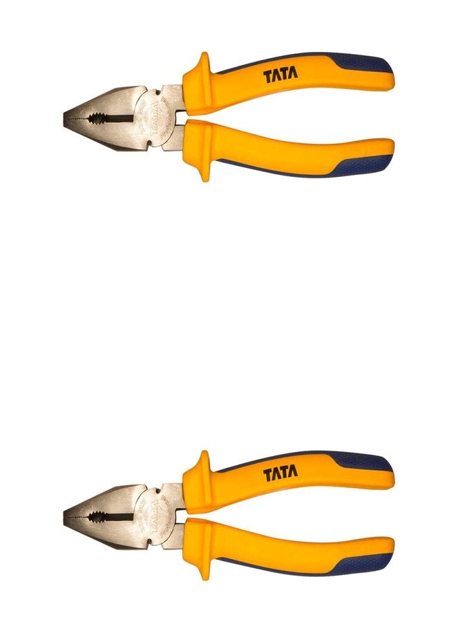 AGRICO Tata Agrico 8-Inch Combination Plier | High Carbon Steel Jaws for Strong Grip & Wire Cutting | Ergonomic Handles for Comfort | Best for Cutting Wires, Gripping, Bending, Pulling (Pack of 2) - Image 1