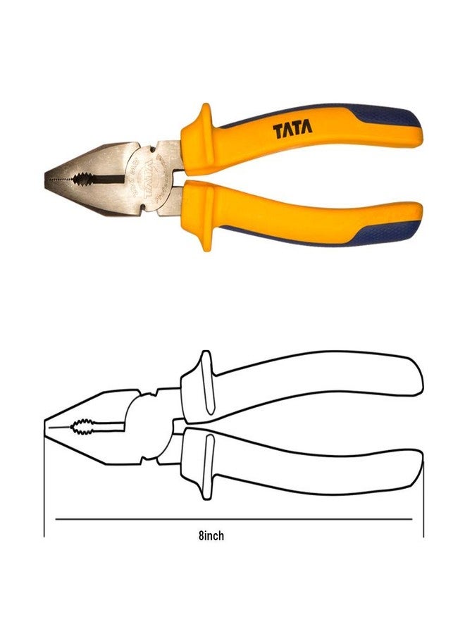AGRICO Tata Agrico 8-Inch Combination Plier | High Carbon Steel Jaws for Strong Grip & Wire Cutting | Ergonomic Handles for Comfort | Best for Cutting Wires, Gripping, Bending, Pulling (Pack of 2) - Image 4